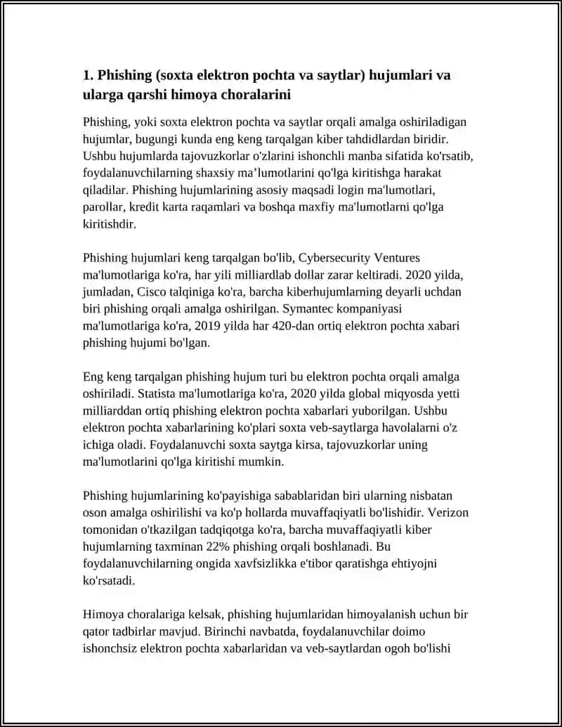 KIBER HUJUMLAR TURLARI VA ULARGA QARSHI HIMOYA CHORALARI 4