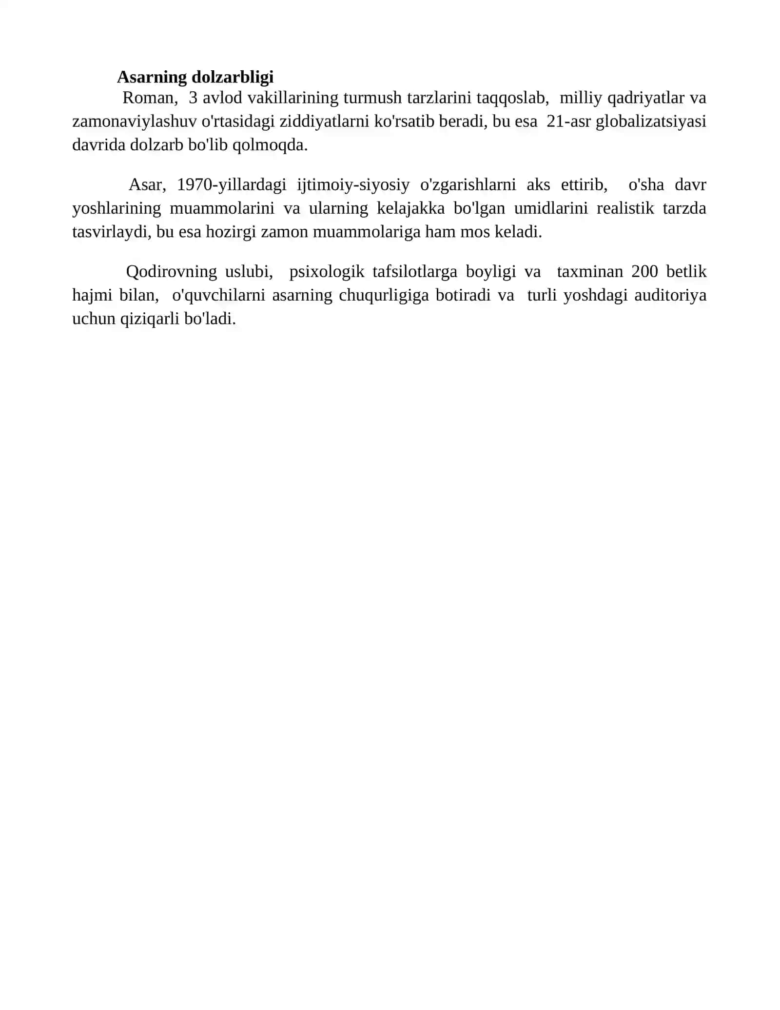 “Avlodlar dovoni” roman (Pirimqul Qodirov) 4