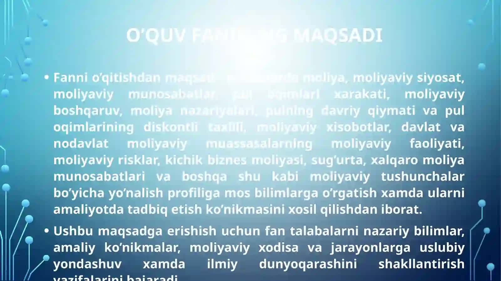 PUL VA MOLIYA FANIGA 4