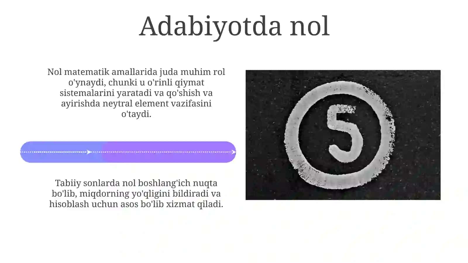 Tabiiy sonlar va Nolli Matematikada 4