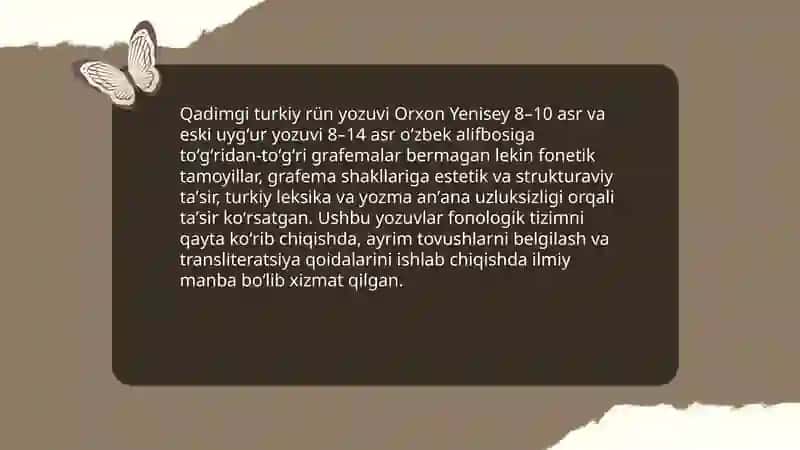 Oʻzbek tilining ilk yozma manbalari va alifbo anʼanalari 4
