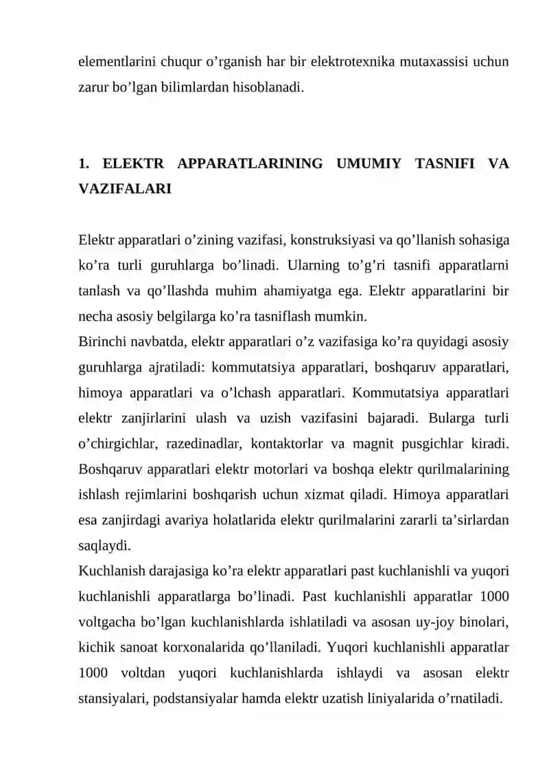 ELEKTR APPARATLARINING ASOSIY ELEMENTLARI 4