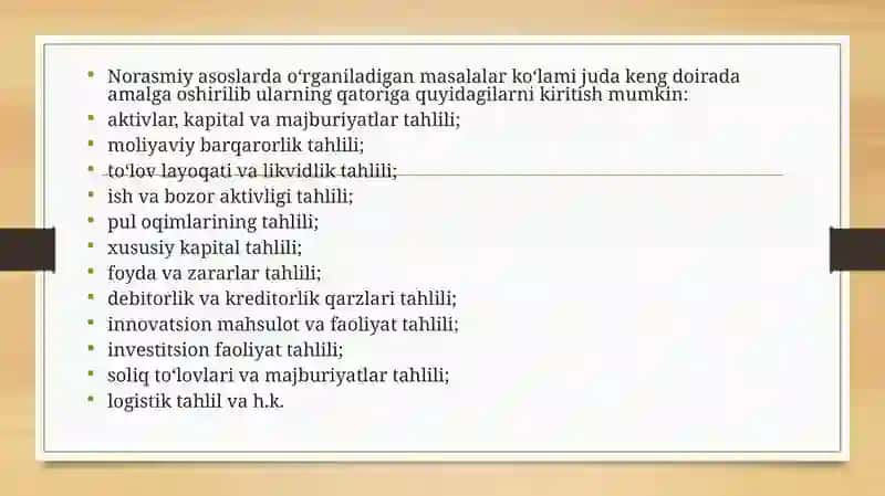 Moliyaviy tahlil fanining axborot manbalari 4