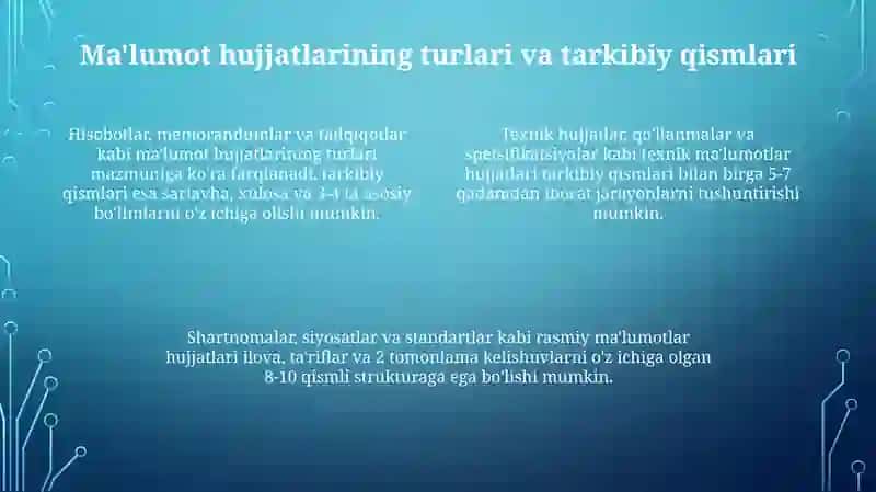 Ma'lumot-axborot hujjatlari 4