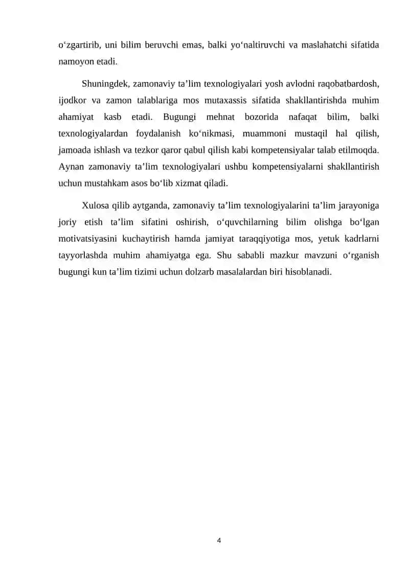 Zamonaviy ta’lim texnologiyalari 4