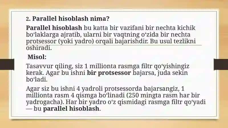 Multiprotsessning va parallel hisoblash 4
