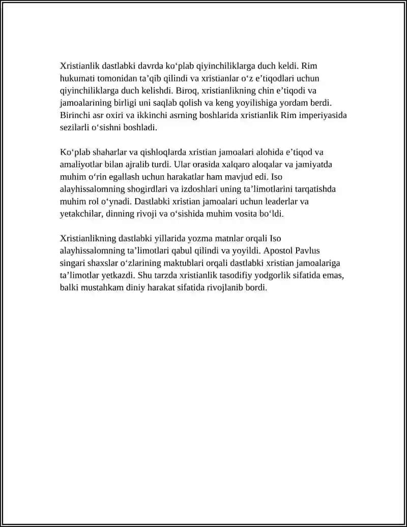 "XRISTIAN DINI TARIXI VA ASOSIY G'OYALARI" 4