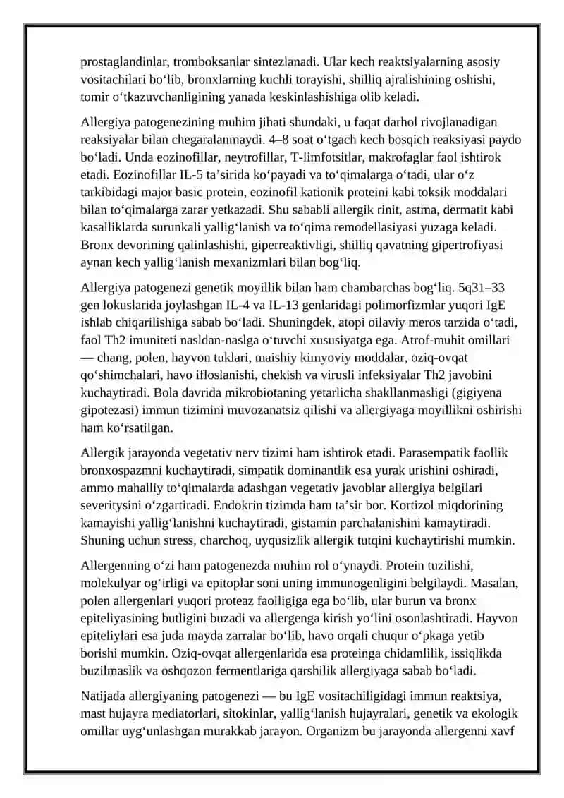 Allergiya. Immunodefitsit holatlar 4