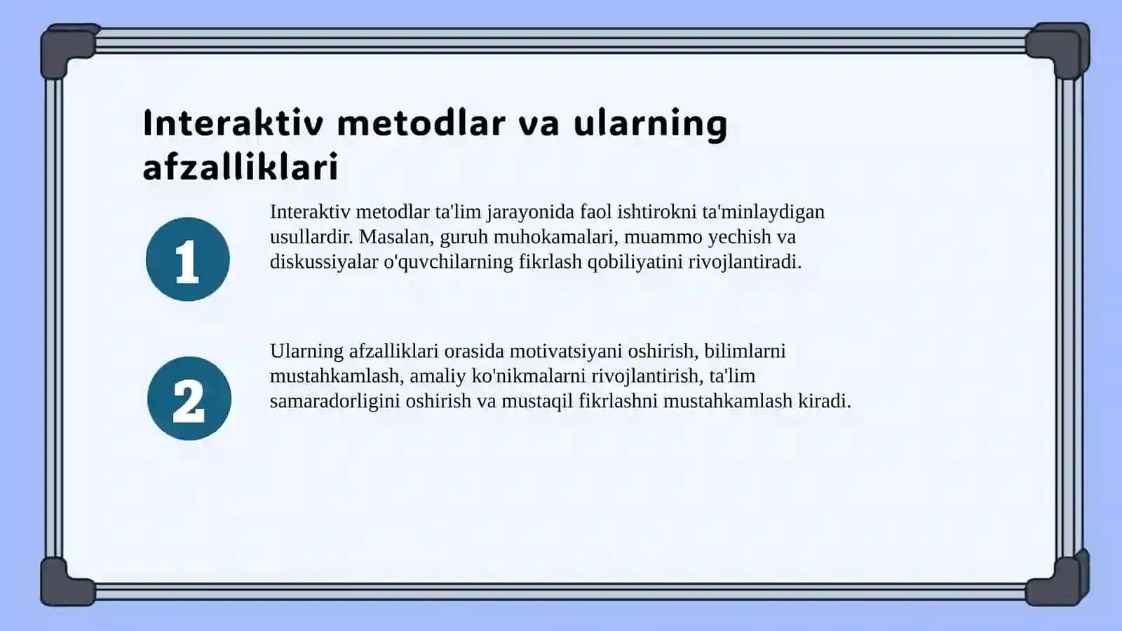 Taʼlim jarayonida interaktiv metodlarni qoʻllash metodikasi 4