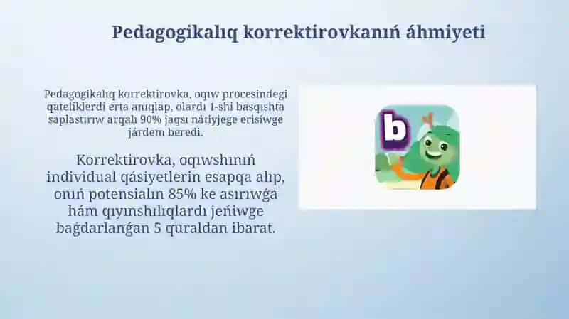 Pedagogikalıq diagnostika hám pedagogikalıq Korrekciya 4