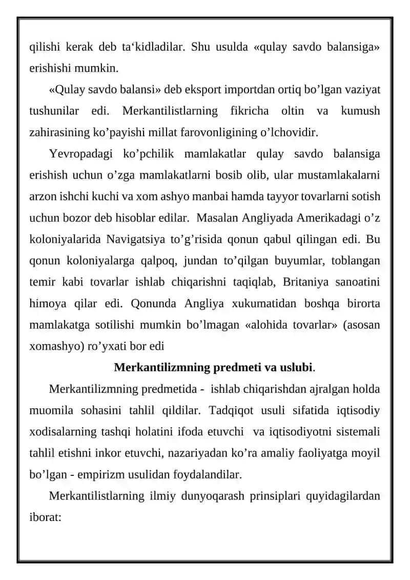Merkantelizm iqtisodiy ta’limoti 4