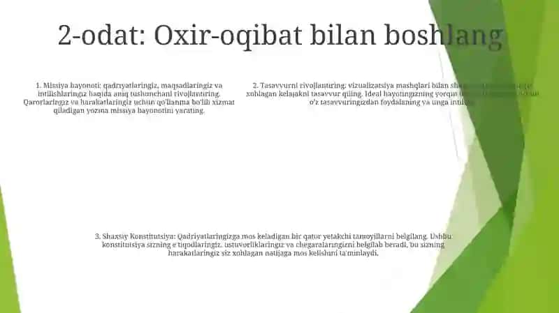 Muvofaqqiyatli Insonlarning 7 Kònikmasi 4
