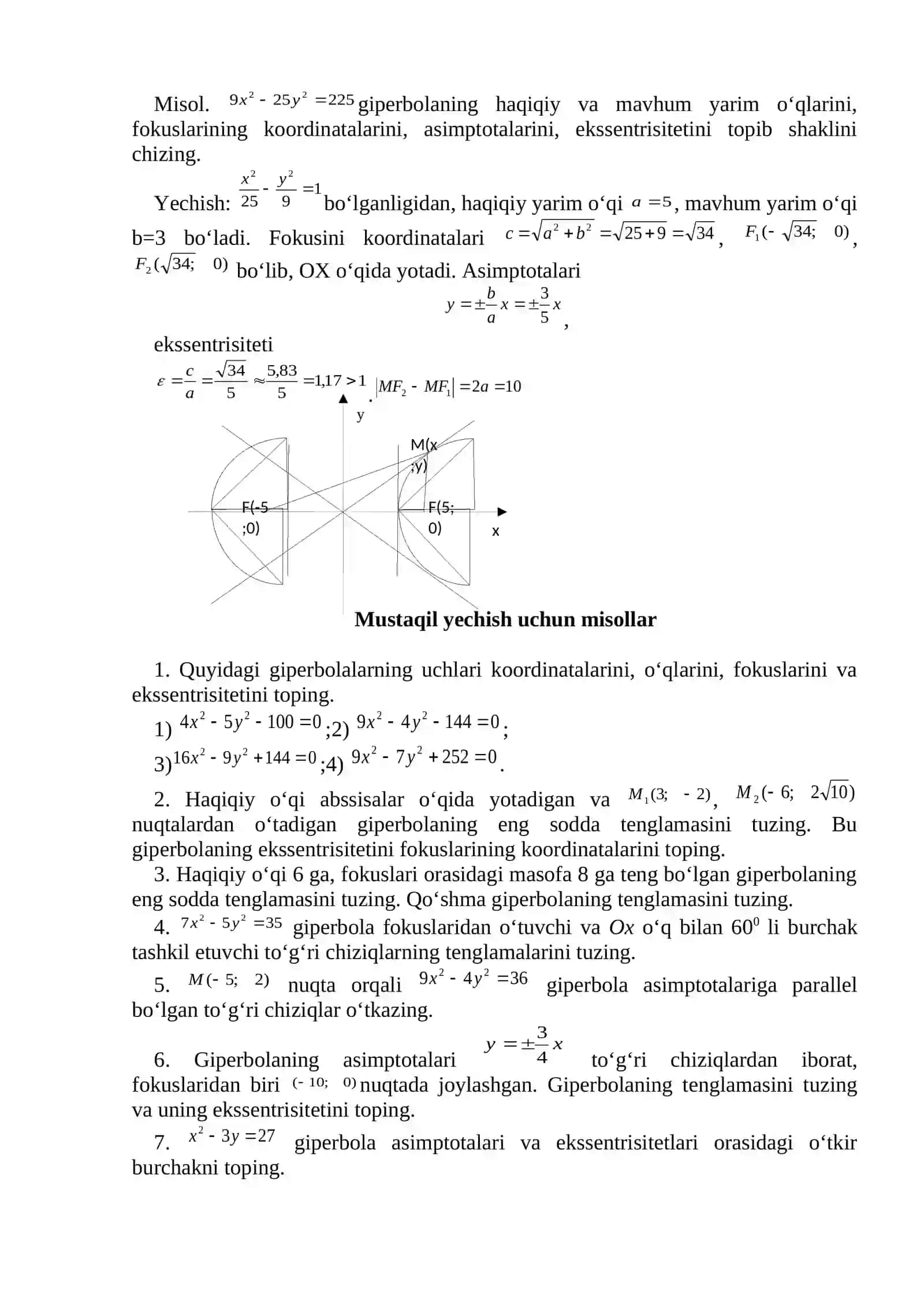 Ikkinchi tartibli egri chiziqlar 4