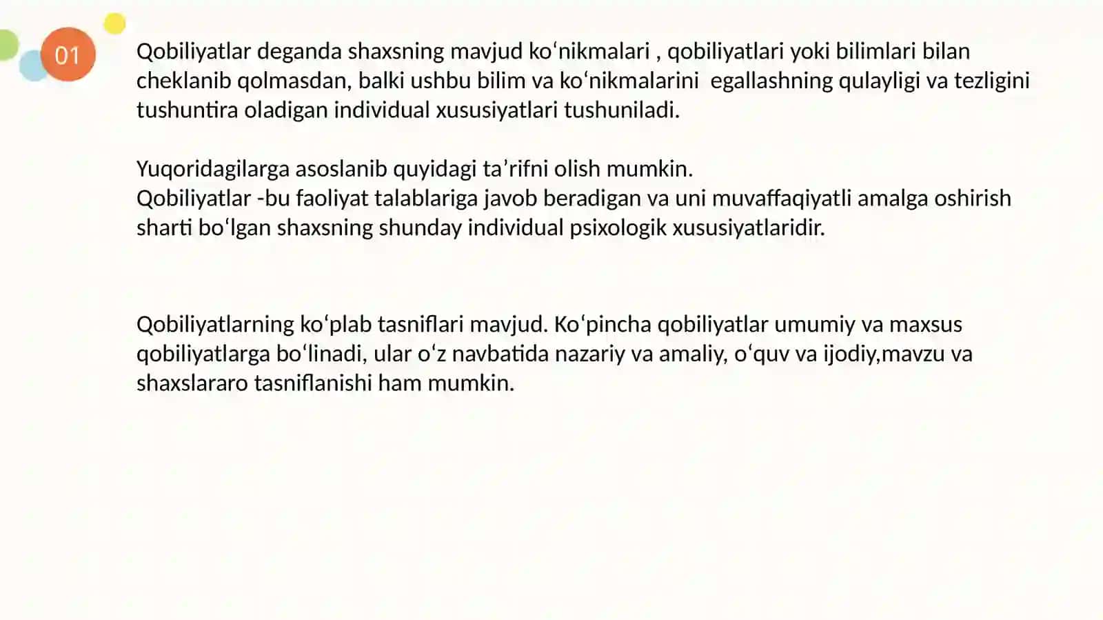 Umumiy va maxsus qobiliyatlar 4