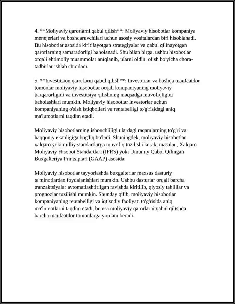 Moliyaviy hisobot va uni tashkil etish 4