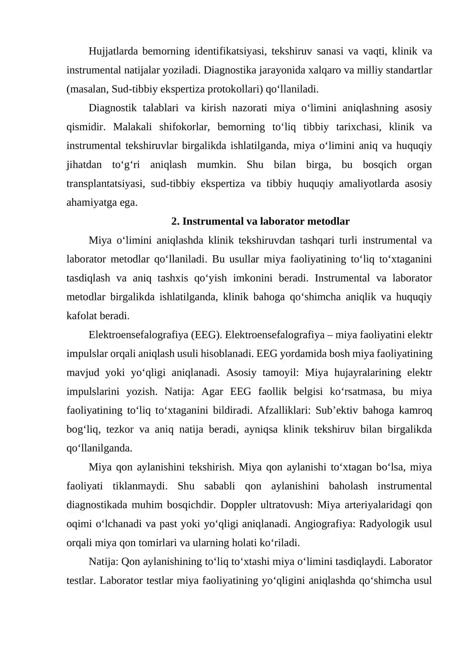 Miya O'LIMINING DIAGNOSTIKASI. O'LIM VAQTINI ANIQLASH 4