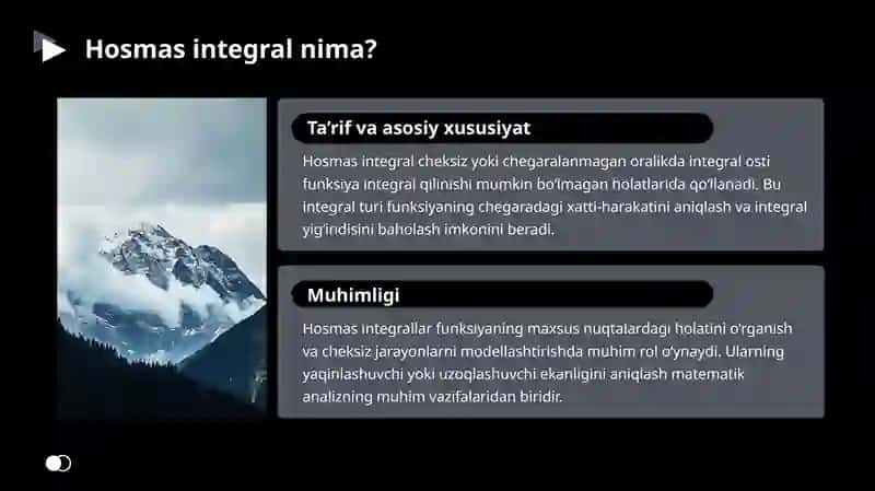Hosmas Integrallar: Nazariya va Amaliyot 4