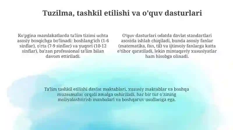 Zamonaviy dunyo mamlakatlarining talim tizimi 4