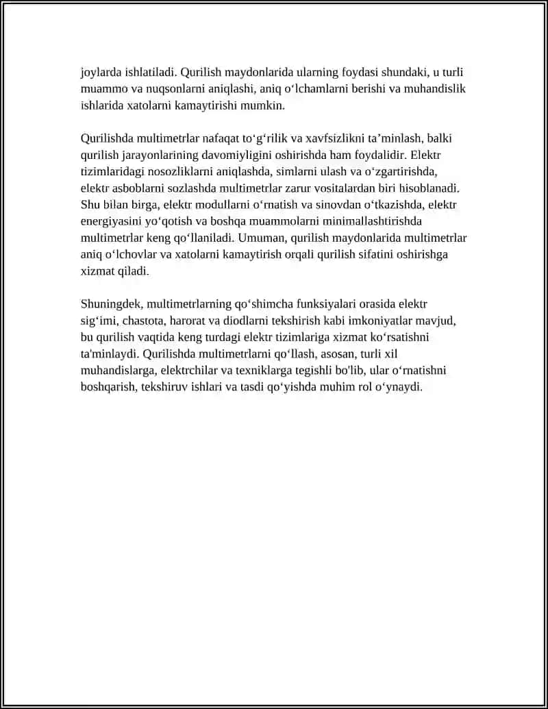 Raqamli multimetrlar 4