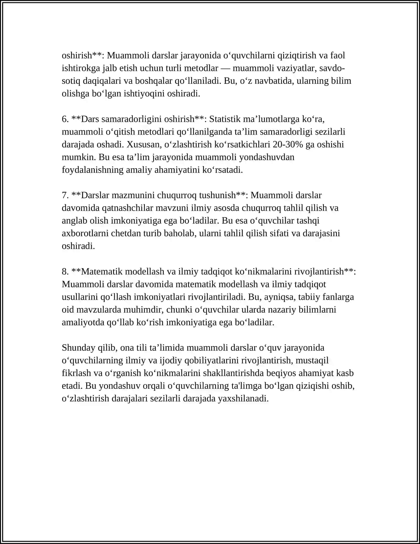 ONA TILI TA'LIMIDA MUAMMOLI DARSLAR 4