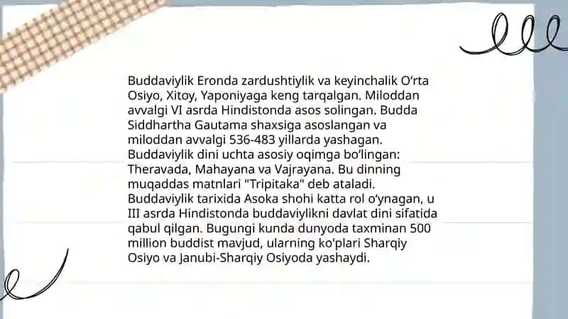 Buddaviylik yunalishlari haqida 4