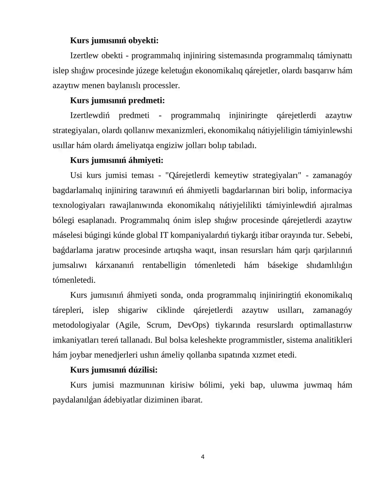 PROGRAMMALIQ INJINIRINGTE QÁREJETLER TÚSINIGI HÁM OLARDIŃ TÚRLERI 4