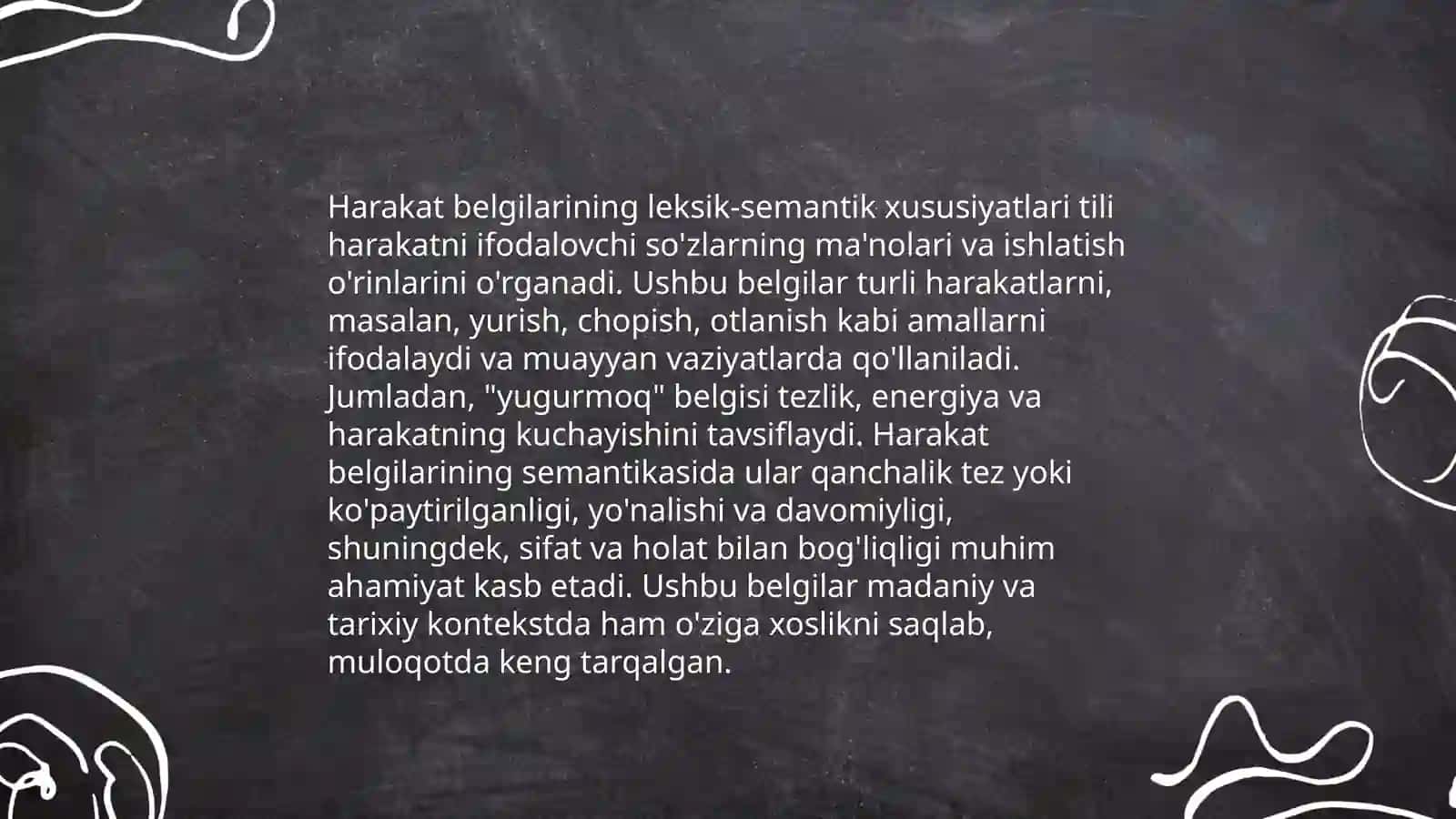 Harakat, belgi ifodalovchi boʻlak uslubiyati 4