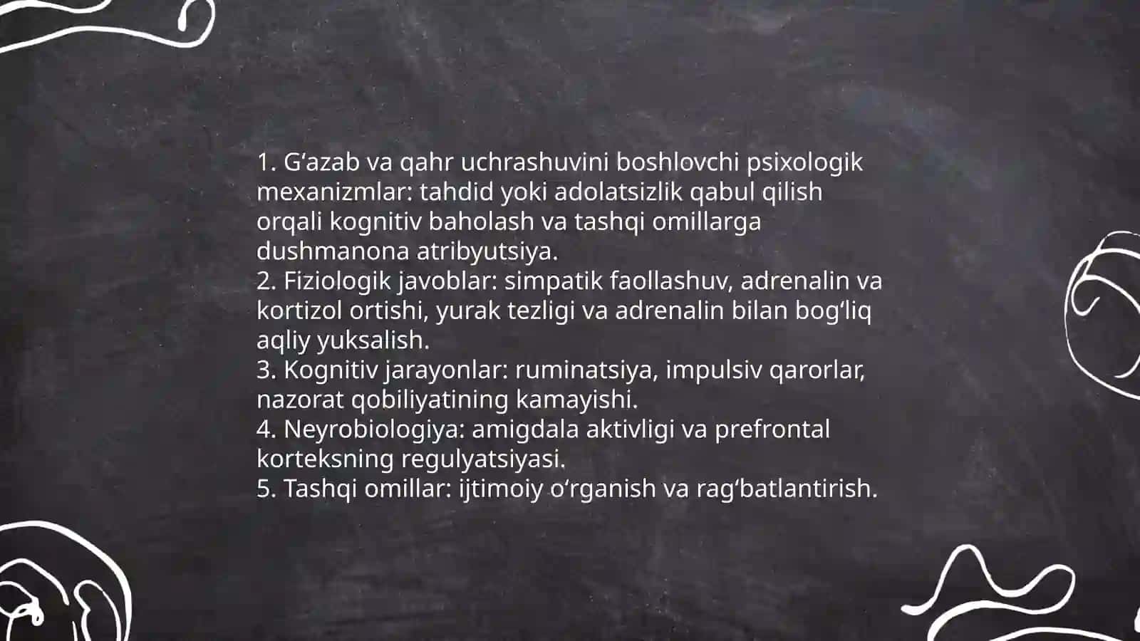 Konflektli vaziyat gʻazab va qahr 4