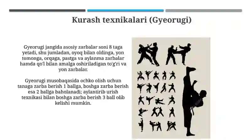 Taekvondoda texnik tayyorgarlik 4
