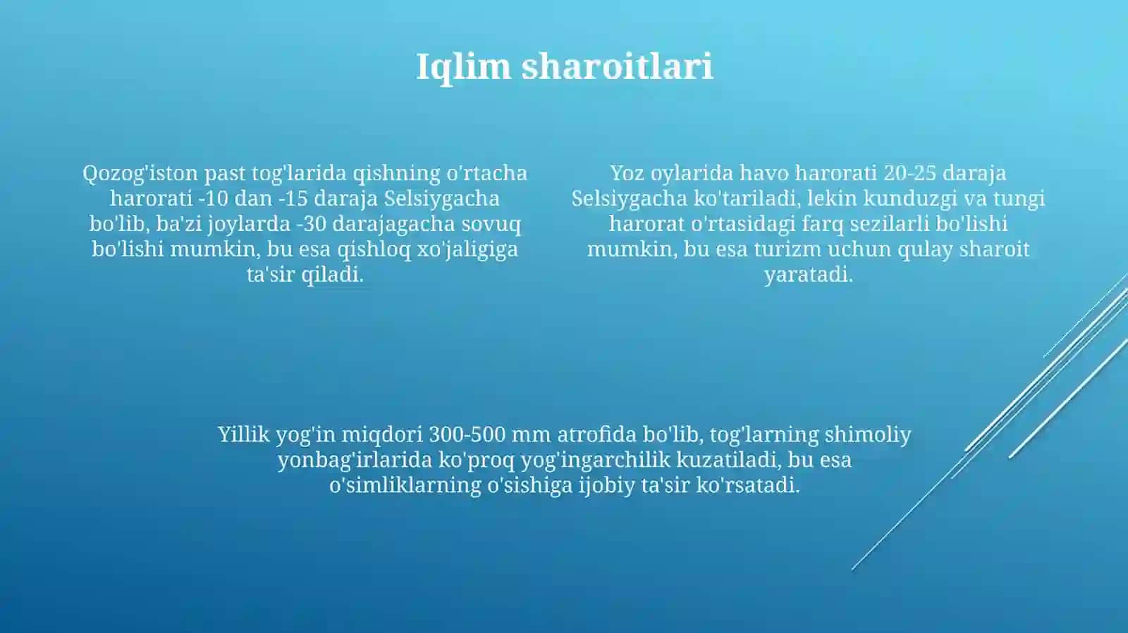 Qozogʻiston past togʻlari tabiiy geografik tavsif 4