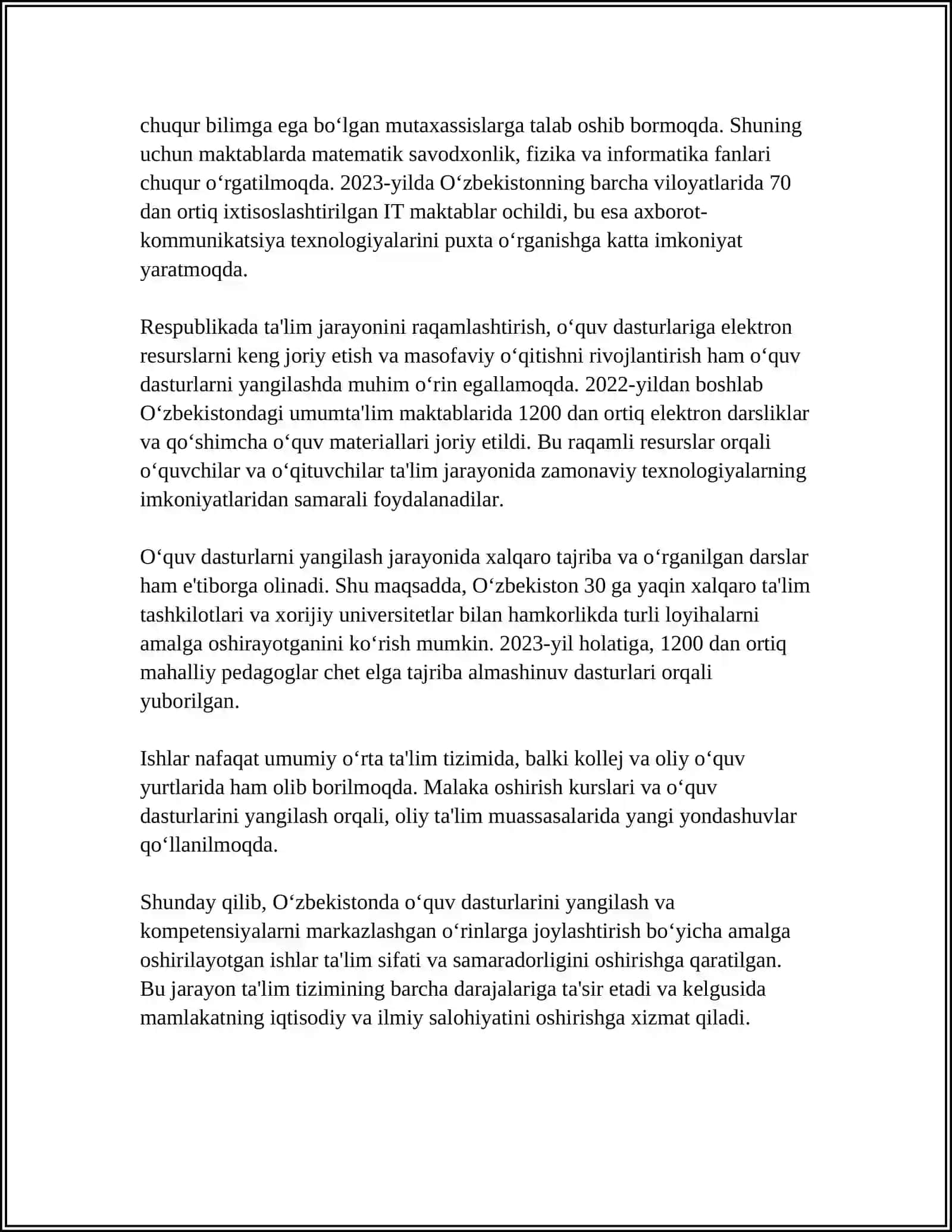 TA'LIM TIZIMIDAGI O'ZGARISHLAR 4
