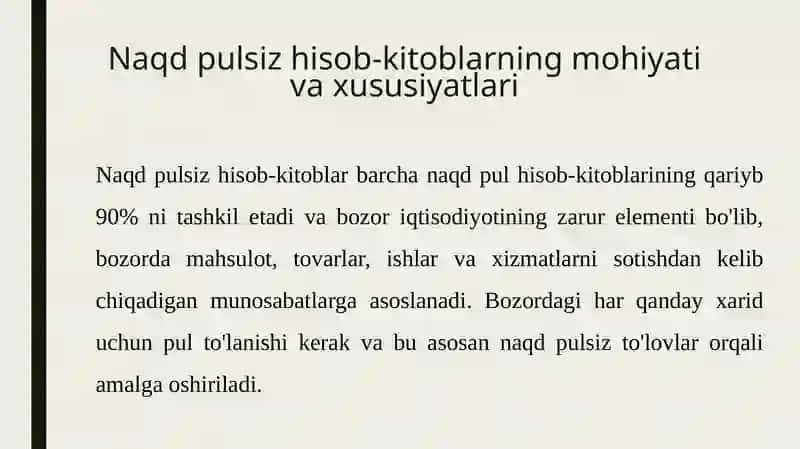Naqdpulsiz hisob-kitob operatsiyalari 4