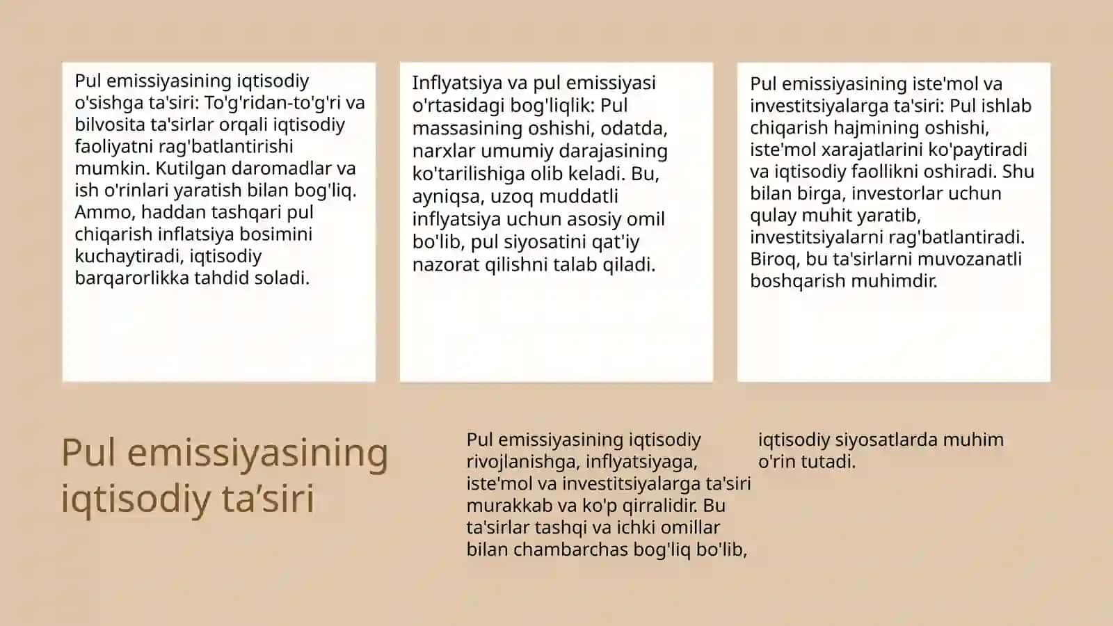 Pul emissiyasi va uni nazorat qilish 4
