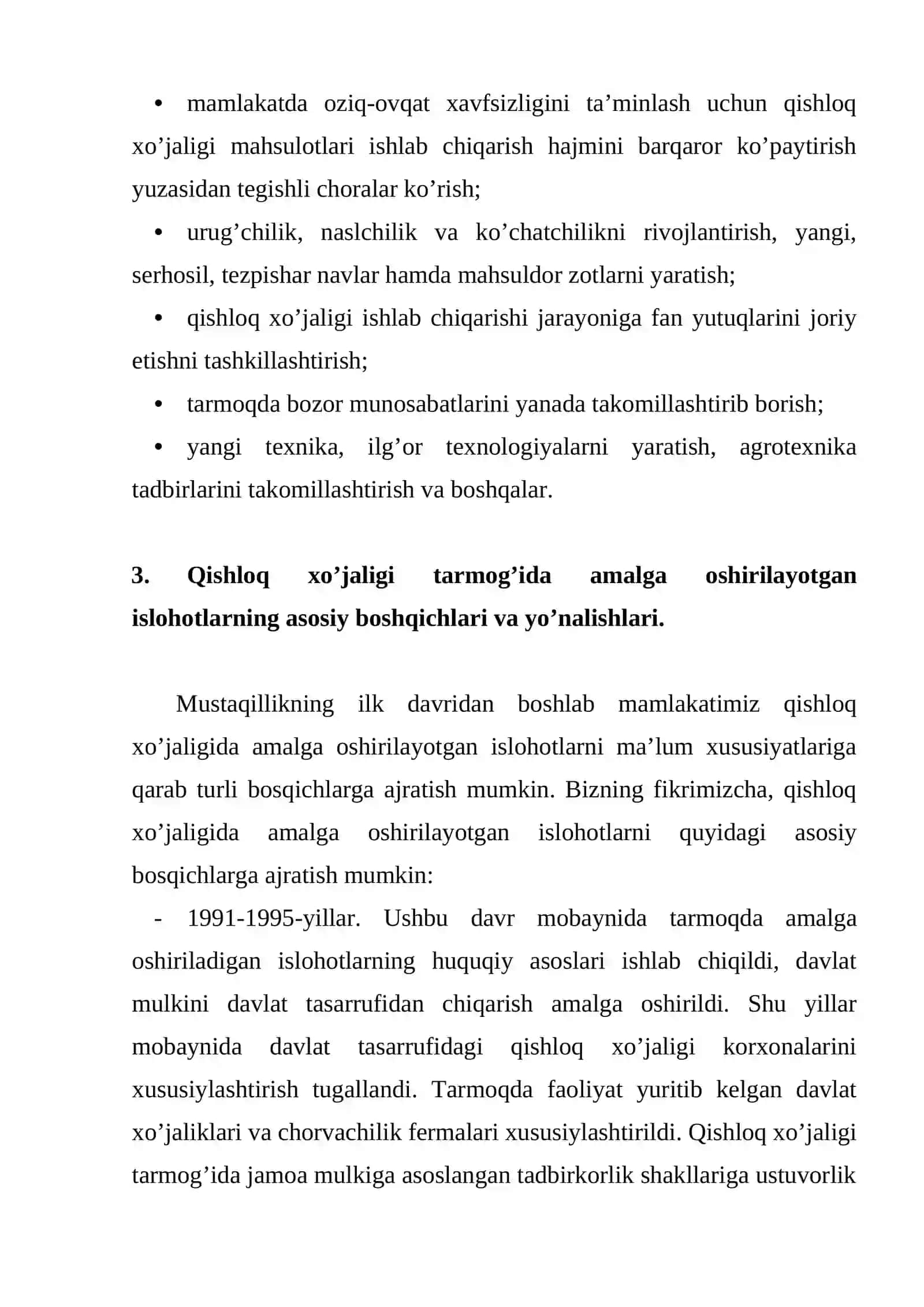 Qishloq xo’jaligidagi islohotlar 4