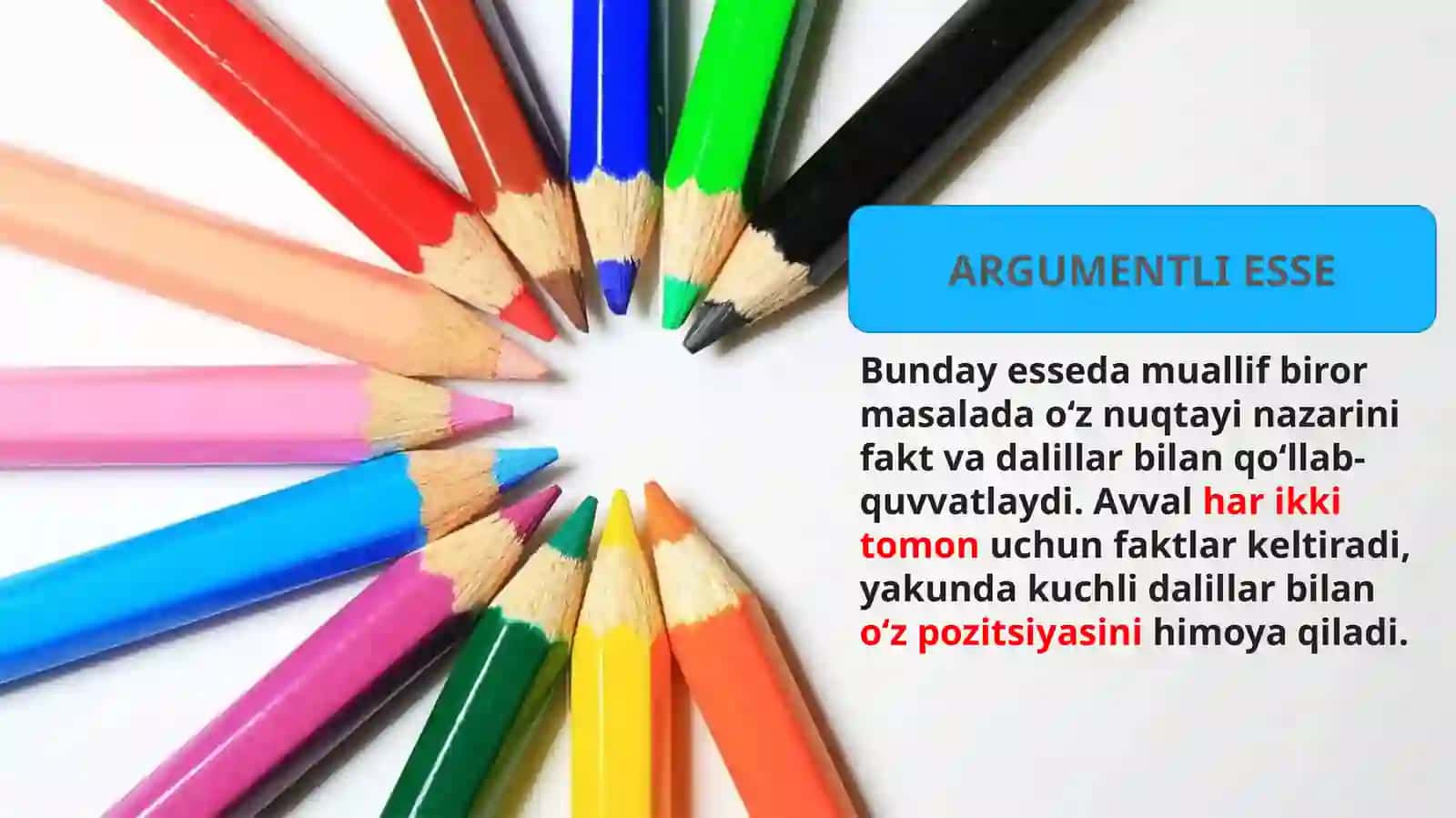 ESSE HAQIDA UMUMIY MA’LUMOT 4