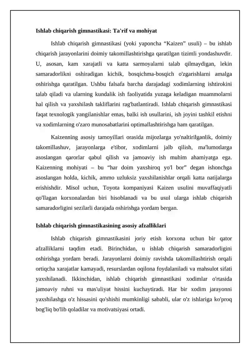 Ishlab chiqarish gimnastikasi: Asosiy tushunchalar va afzalliklar 4