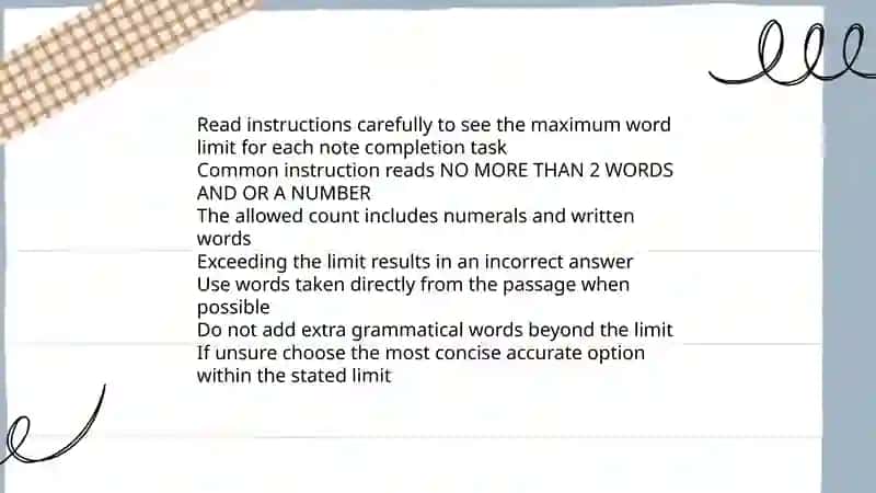 Types of note completion questions in IELTS Reading 4