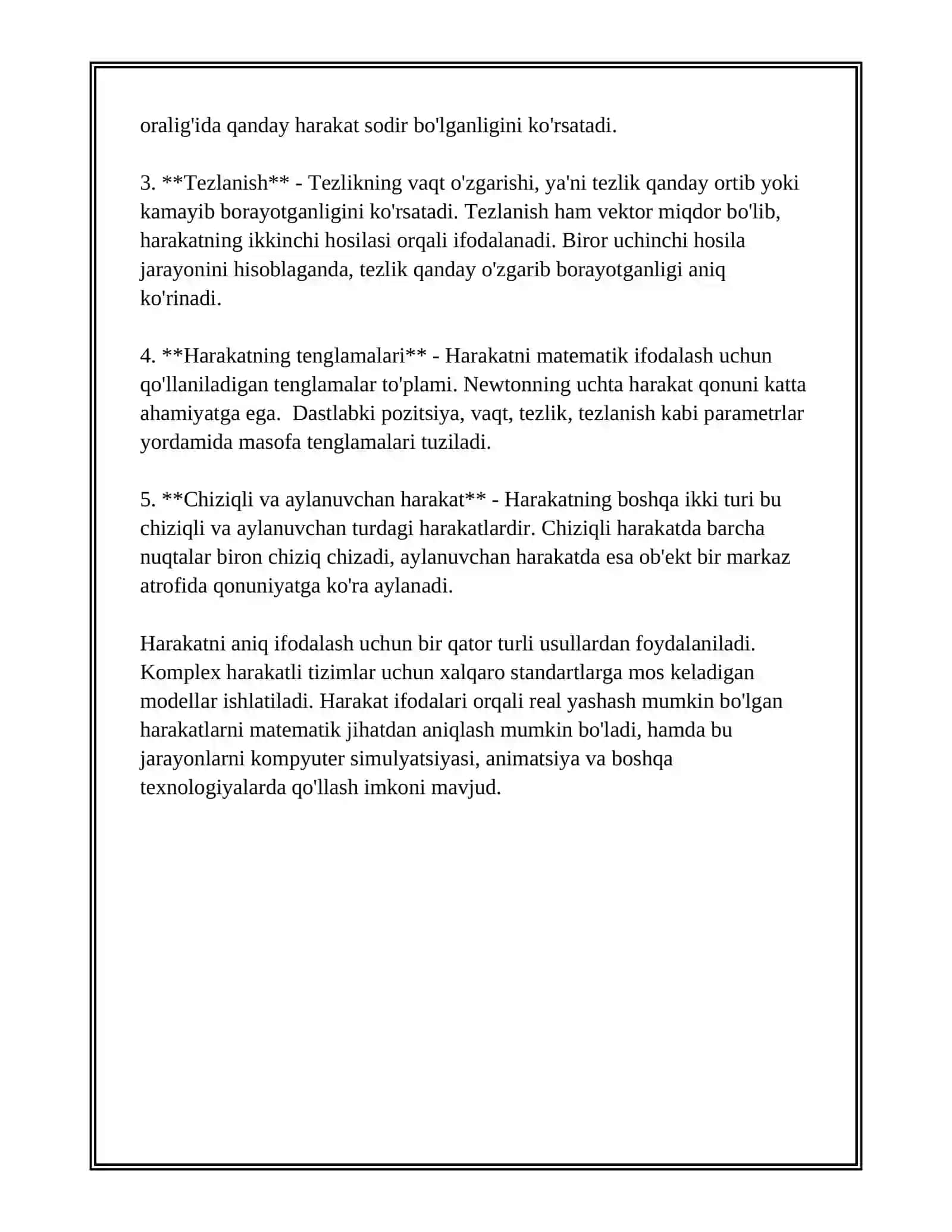 HARAKATNING ANALITIK IFODASI 4