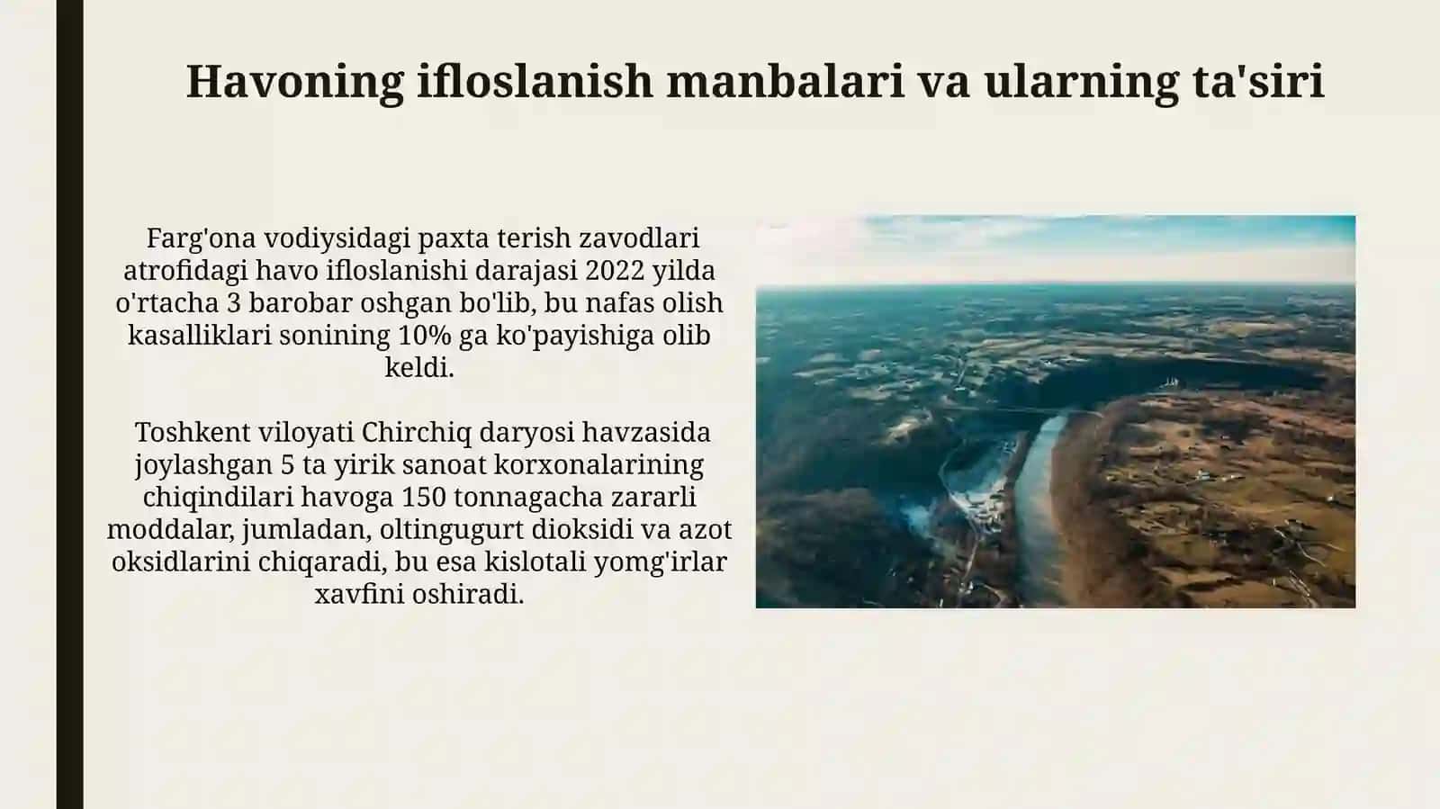 Atmosferada yoĝinlarining daryo havzasibo'yichataqsimlanishi 4