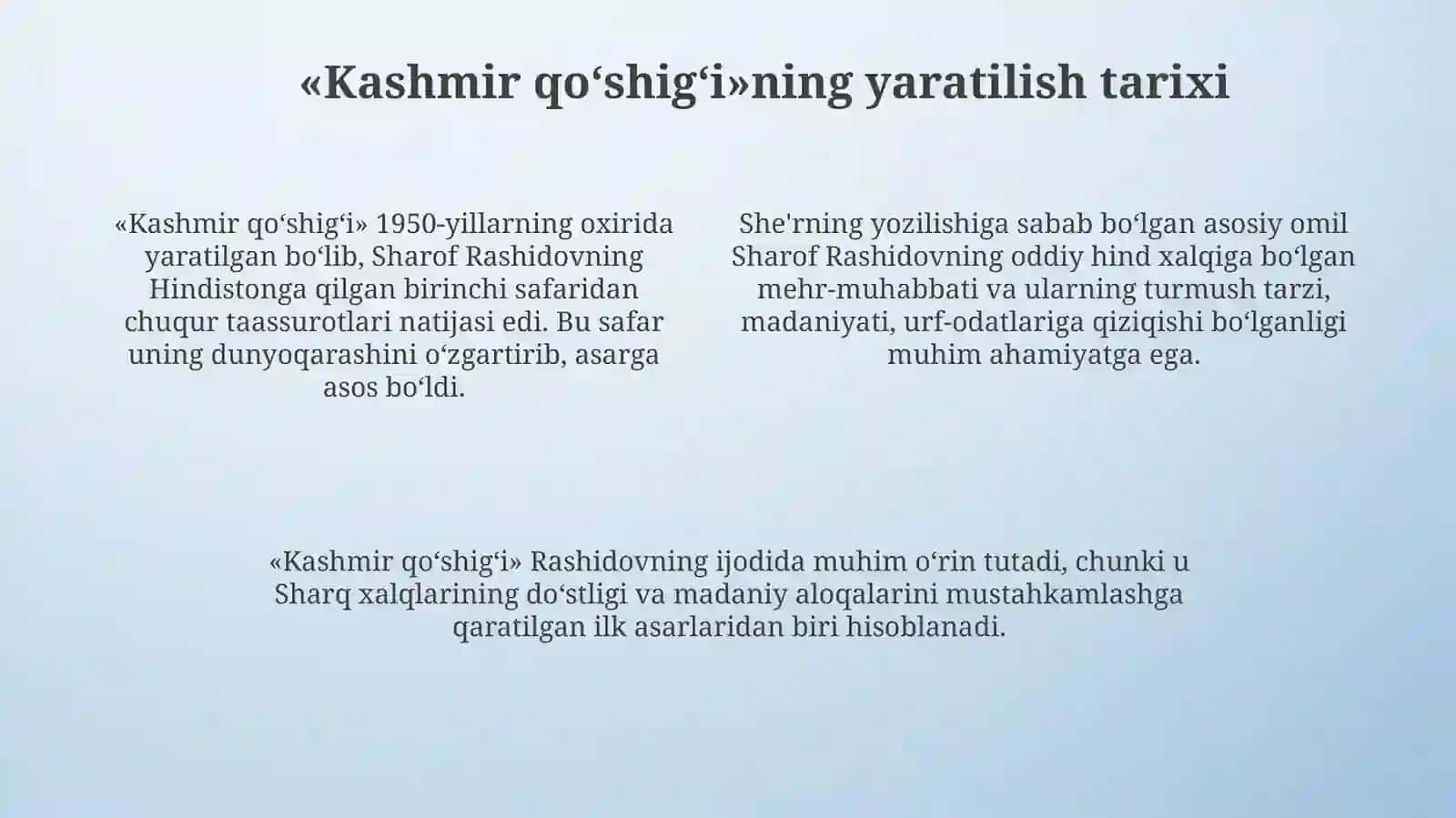Sharof Rashidov Kashmir qoʻshigʻi 4