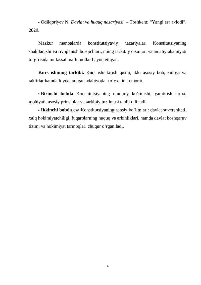 O’zbekiston Respublikasi Konstitutsiyasi tuzilishi 4