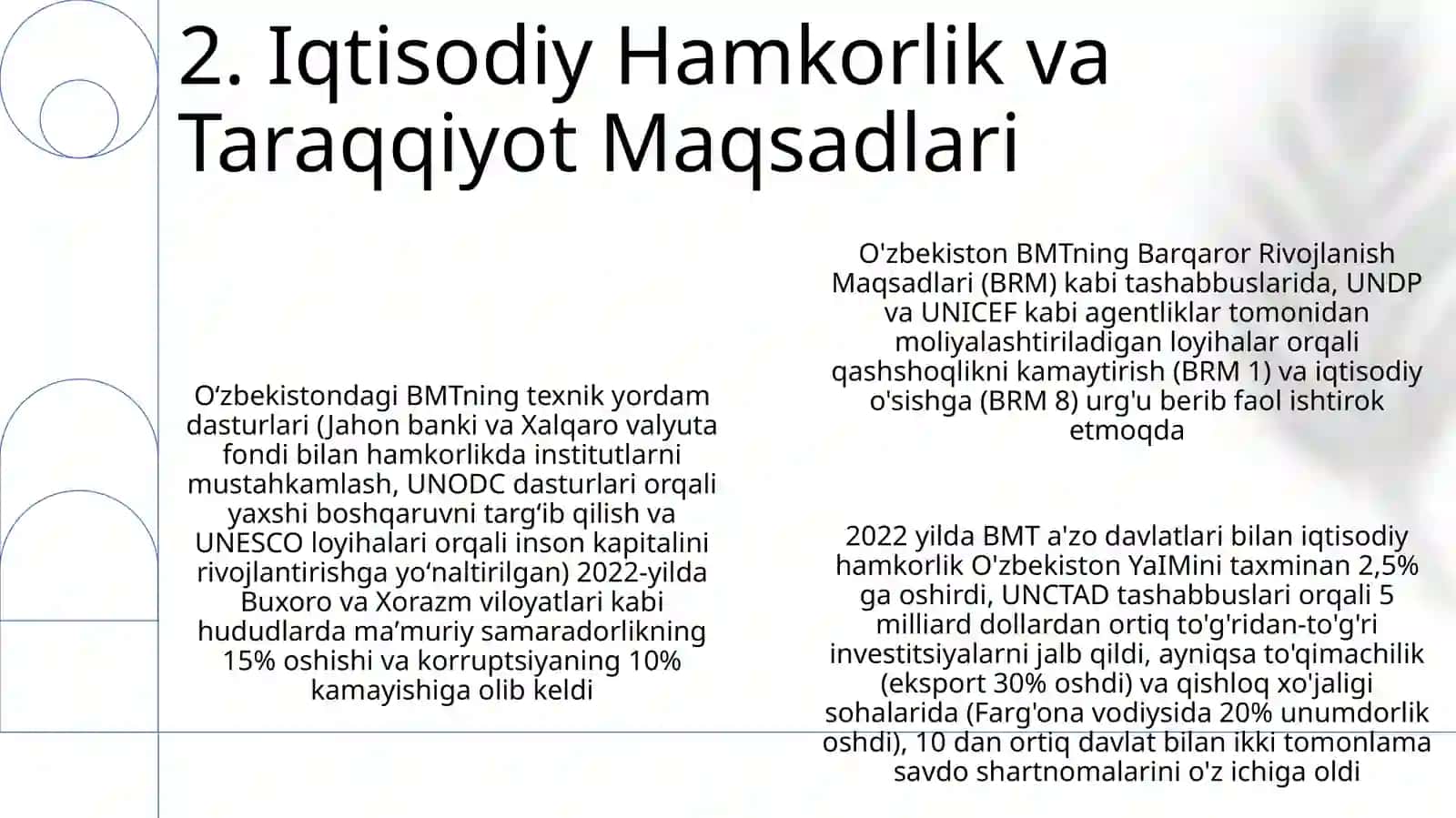 O'zbekiston Respublikasining BMT bilan hamkorligi 4