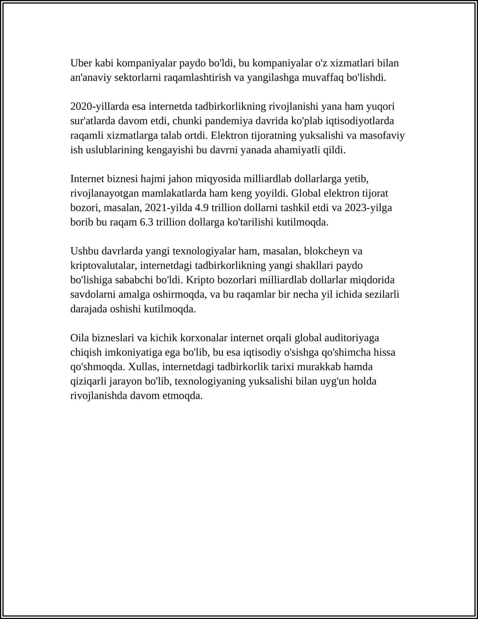 INTERNETDAGI TADBIRKORLIK FAOLYATI VA UNING TURLARI 4
