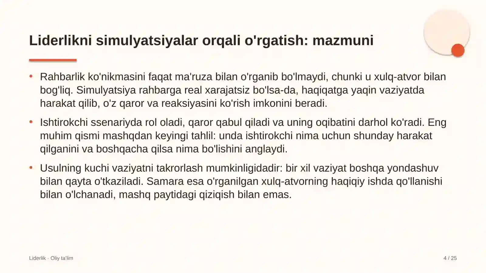 maxsus maktab internatlarda liderlik ko'nikmalarini simulyatsiyalar orqali o'rgatish 7034 4