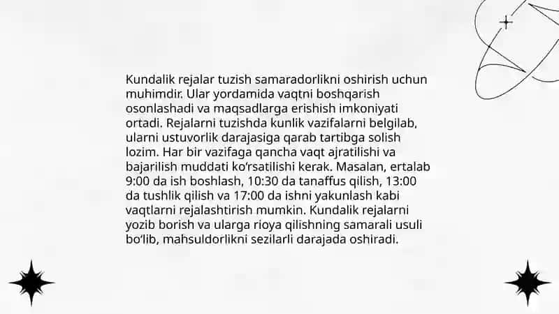 Vaqtni to’g’ri boshqarish 4