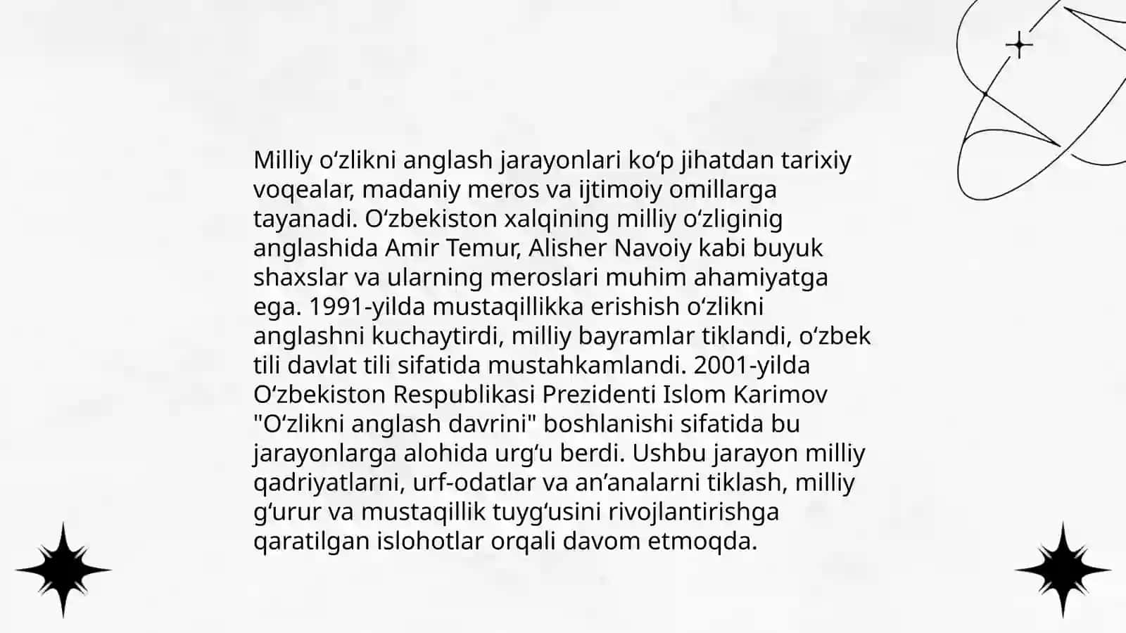 Milliy o‘zlikni anglash jarayonlari 4