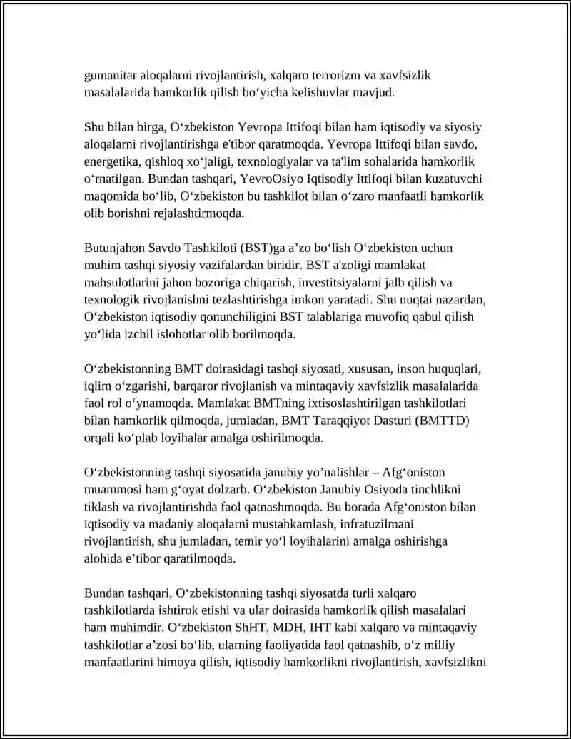 OʻZBEKISTON VA JAHON HAMJAMIYATI 4