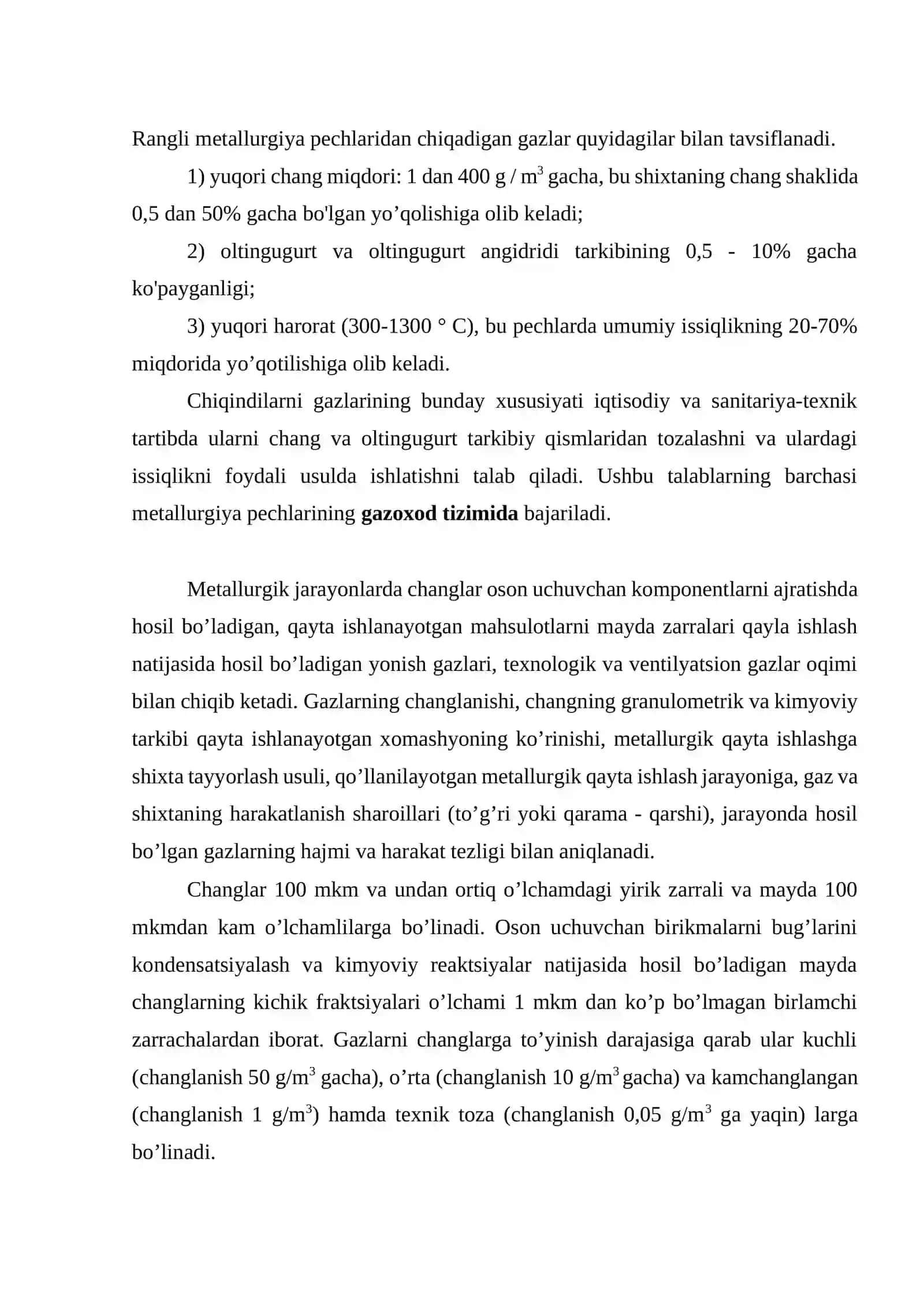 Pech elementlari: gazoxod sistemasi 4