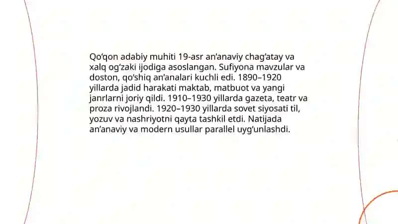 Xorazm, Qo‘qon, Toshkent adabiy muhiti 4