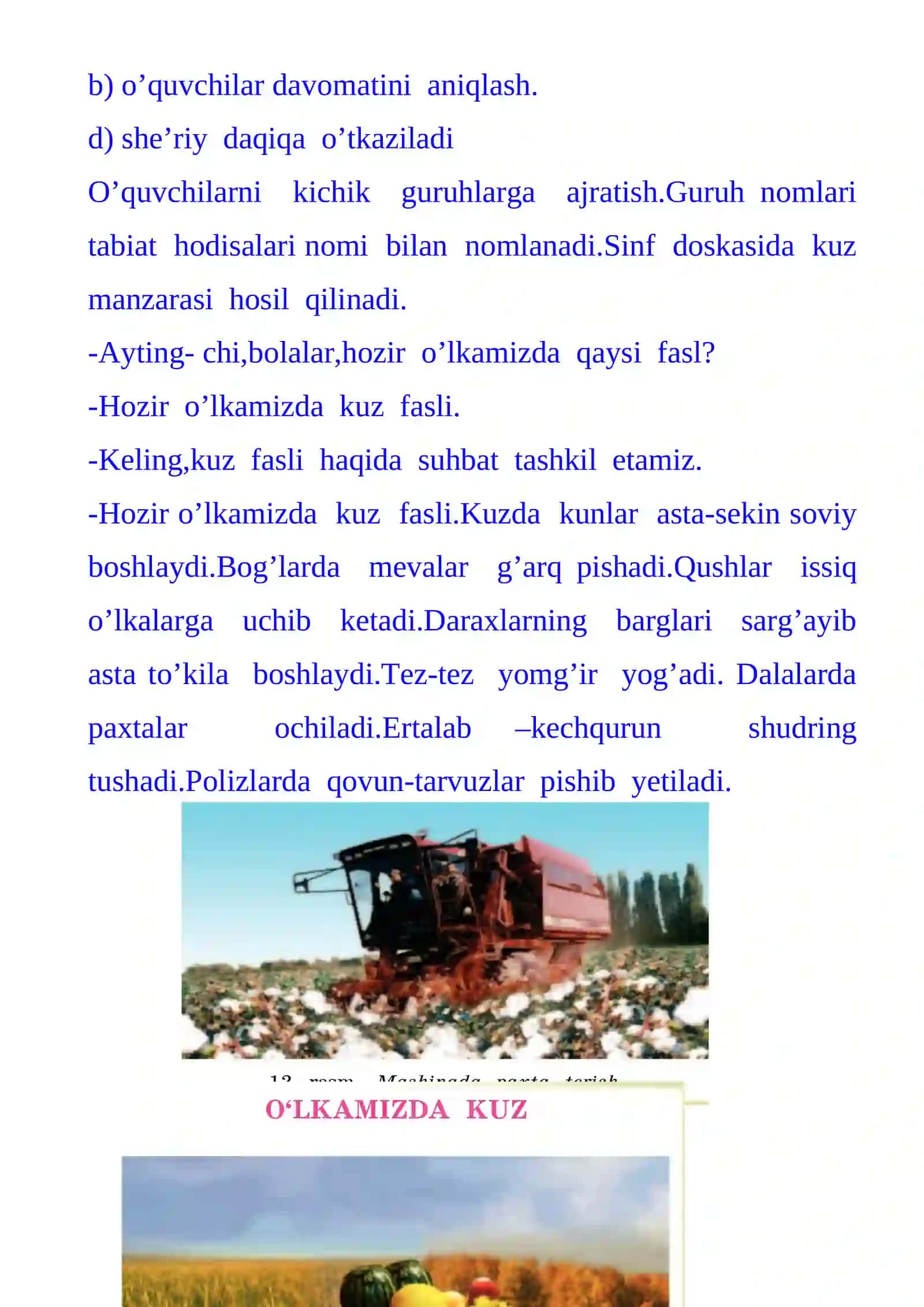 2-sinf Tabiiy Fan (Science) Yil fasllari mavzusida dars ishlanma 4